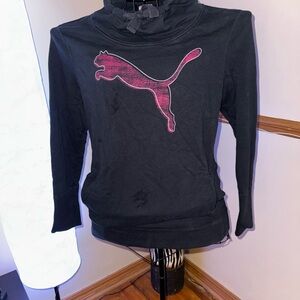 Puma Black Sweatshirt with Pink Logo